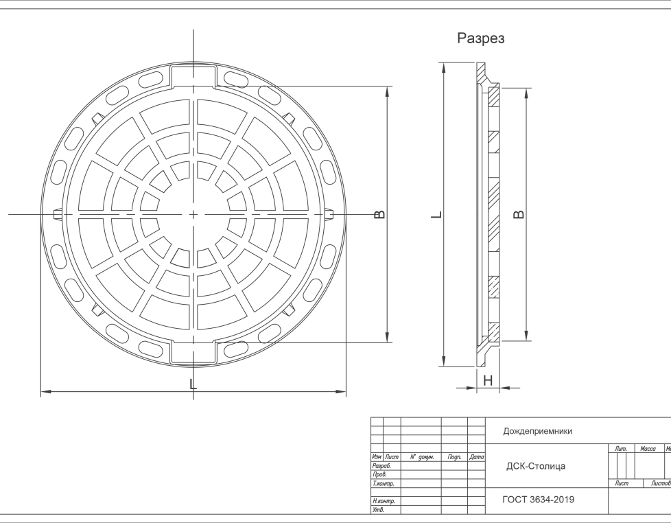 Дождеприемник круглый ДК (В125)
